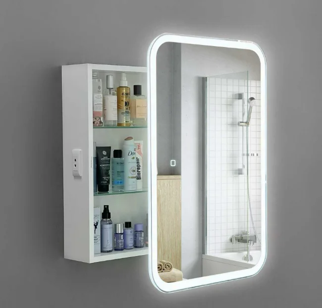 Шкаф зеркальный Alavann Cosmetic Light 60 80х60х15.1см белый