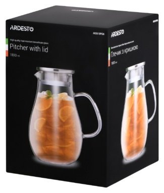 Кувшин Ardesto 1.8 л, нержавеющая сталь, силикон, стекло - ForteMarket Кувшин Ardesto 1.8 л, нержавеющая сталь, силикон, стекло купить,0