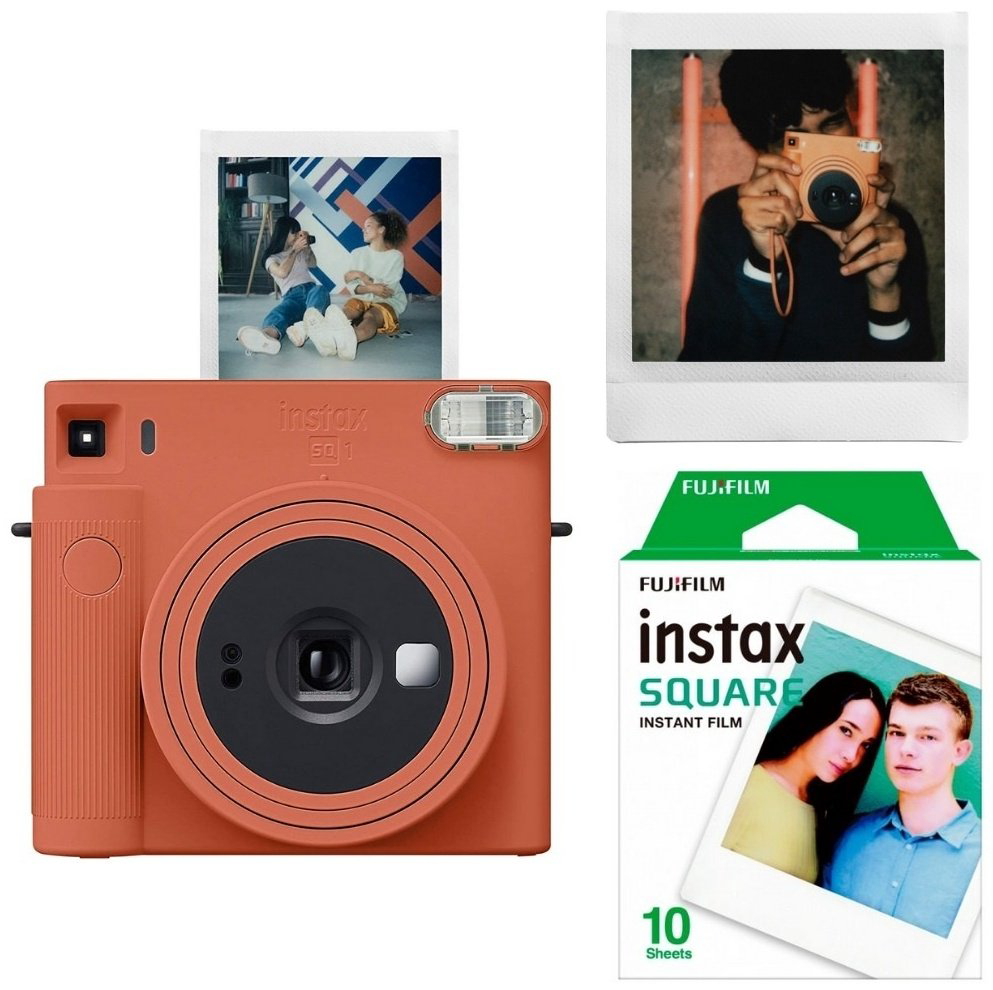 Фотокамера моментальной печати Fujifilm Instax Square SQ1 оранжевый + 10 shoot EX D купить,NaN