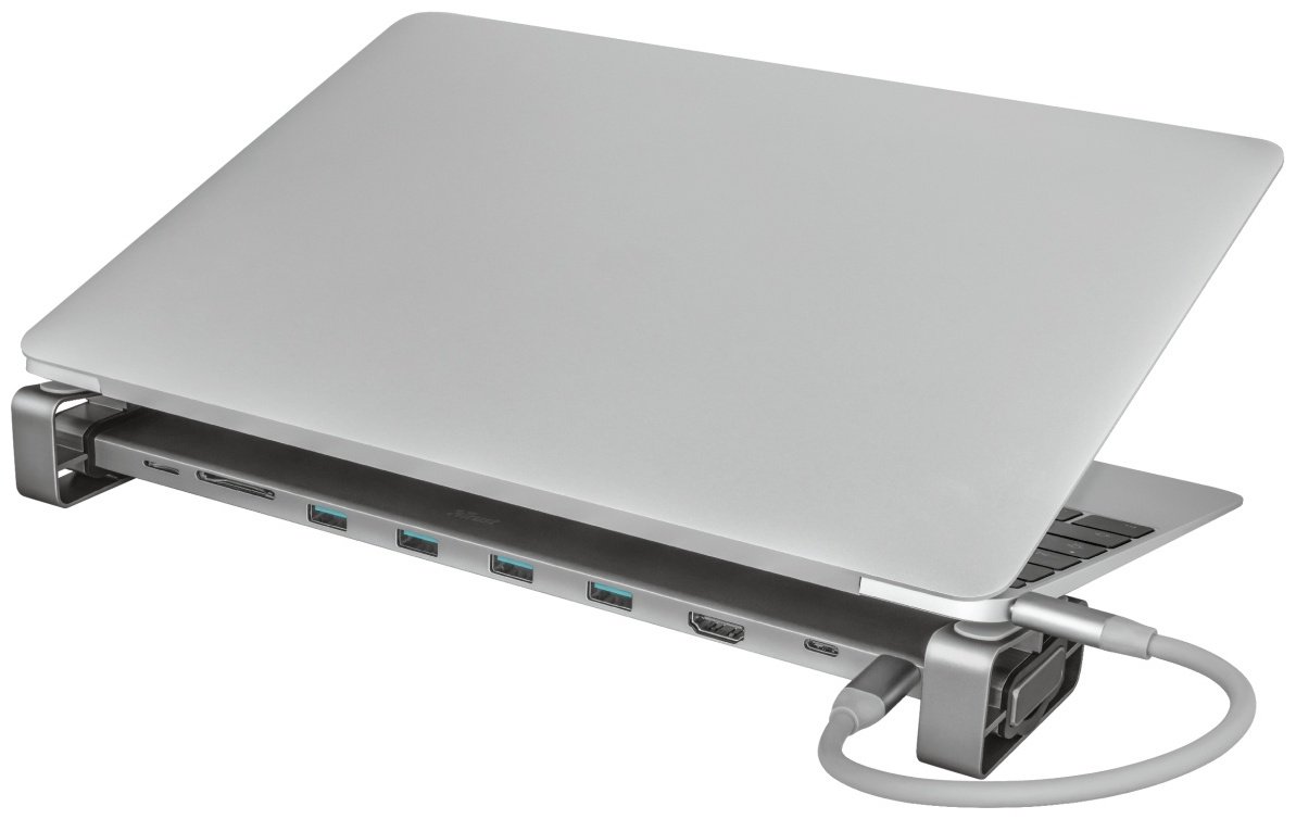 Док-станция Trust Dalyx Aluminium 10-in-1 USB-C Multi-port Dock 23417 серый