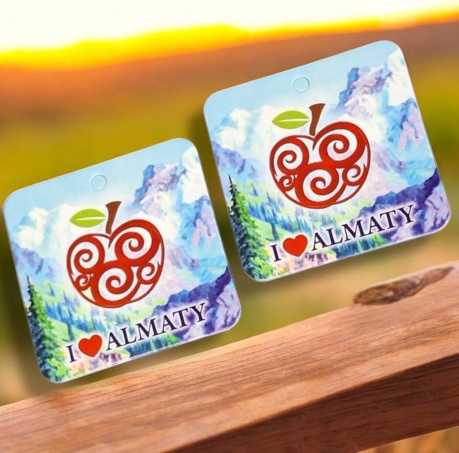 Fortress box шильдик "I love Almaty" 5*5 см 50 шт