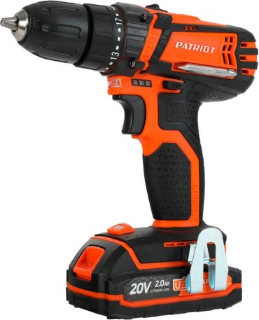 Patriot дрель-шуруповерт BR 201UES-h Li-Ion 2.0 А·ч 20 В х2 кейс 30 Н·м 20 В