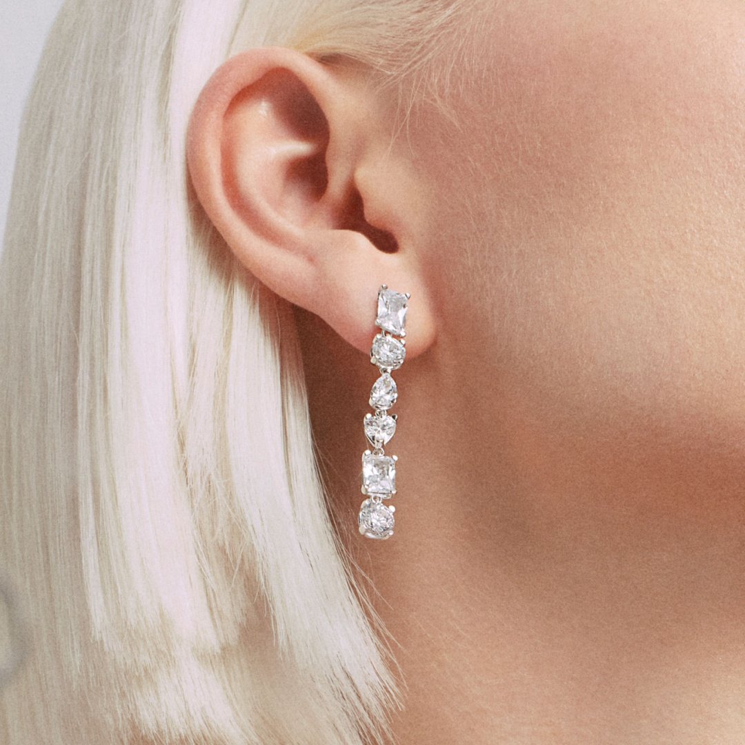Серьги-цепочки Rosato RZGE27 вес 3.89 г серебро, фианит купить,78000