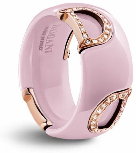 Кольцо Damiani 11037 размер 15 вес 2.1 г золото, бриллиант, керамика купить,1510000