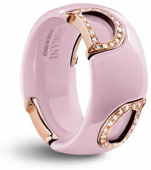 Кольцо Damiani 11037 размер 15 вес 2.1 г золото, бриллиант, керамика купить,1510000