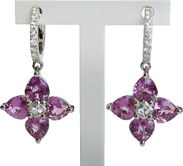 Серьги Crivelli 372-3621 вес 4.1 г золото, бриллиант, сапфир купить,NaN