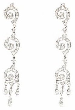 Серьги-цепочки Crivelli 159-C120 вес 10 г золото, бриллиант купить,NaN