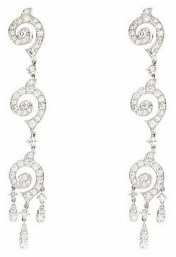 Серьги-цепочки Crivelli 159-C120 вес 10 г золото, бриллиант купить,NaN