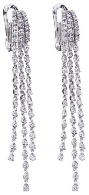 Серьги-цепочки Damiani 20088454 вес 7.7 г золото, бриллиант купить,NaN
