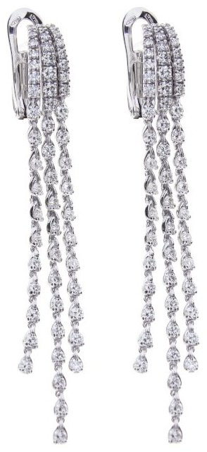 Серьги-цепочки Damiani 20088454 вес 7.7 г золото, бриллиант купить,NaN