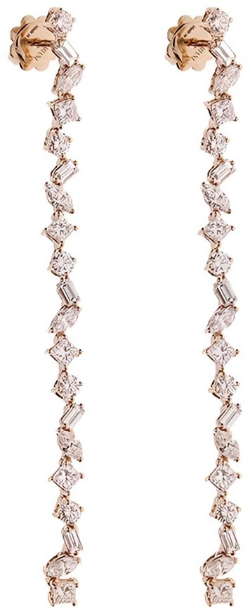 Серьги-цепочки Damiani 81094412 вес 7 г золото, бриллиант