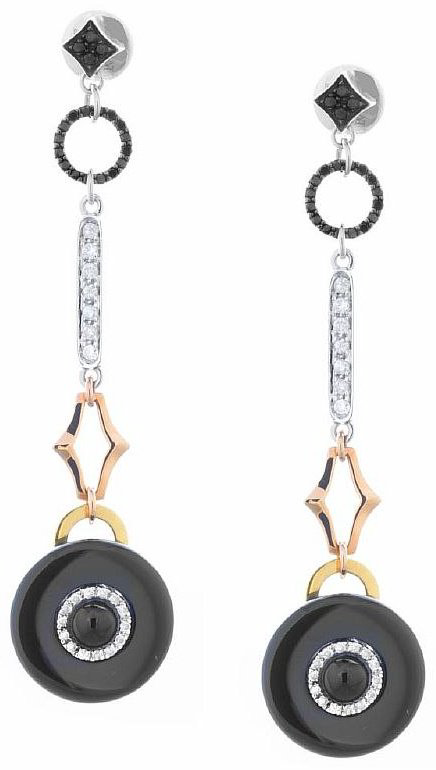 Серьги-цепочки Damiani 20074995 вес 17.65 г золото, бриллиант, оникс купить,4700000