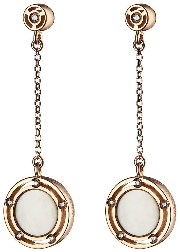 Серьги-цепочки Damiani 20086901 вес 8.05 г золото, бриллиант, перламутр купить,2040000