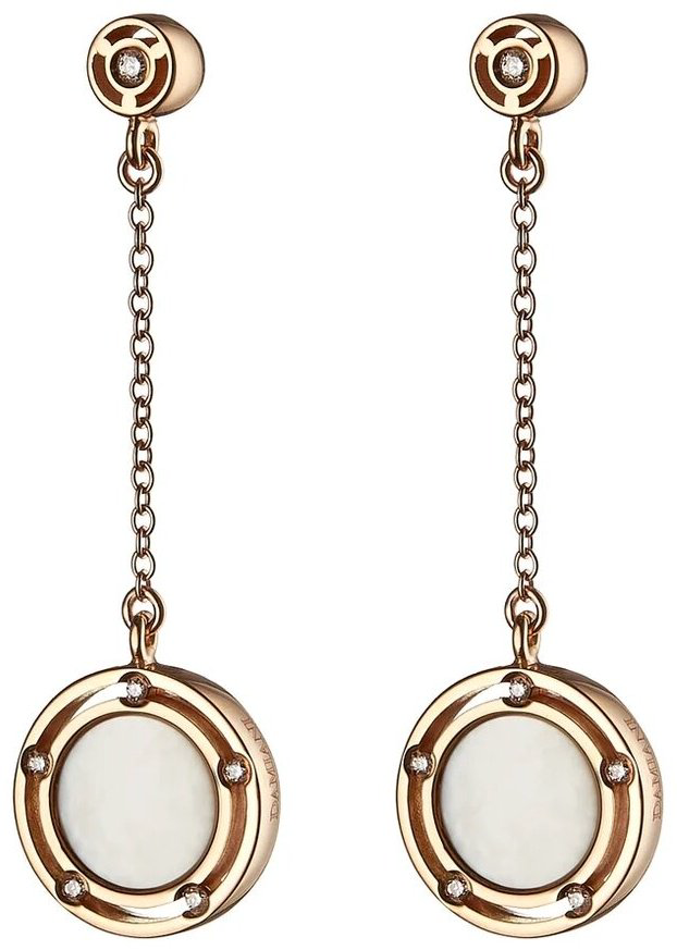 Серьги-цепочки Damiani 20086901 вес 8.05 г золото, бриллиант, перламутр купить,2040000