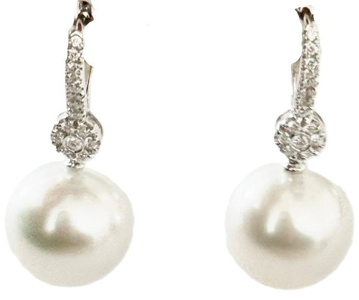 Серьги Crivelli 000-2580NS вес 2 г золото, бриллиант, жемчуг купить,NaN