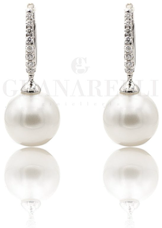 Серьги Crivelli 000-2580NS вес 2 г золото, бриллиант, жемчуг купить,NaN