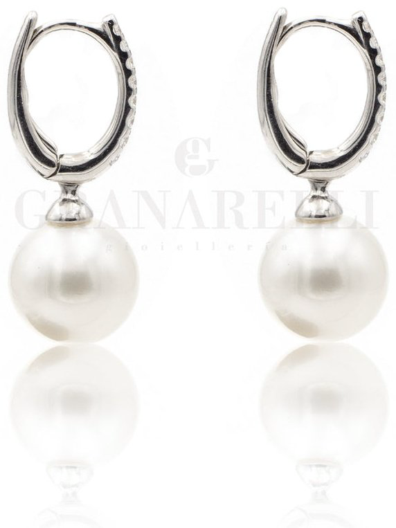 Серьги Crivelli 000-2580NS вес 2 г золото, бриллиант, жемчуг купить,NaN