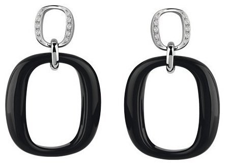 Серьги Damiani 20054706 вес 5.699 г золото, бриллиант, оникс купить,1875000