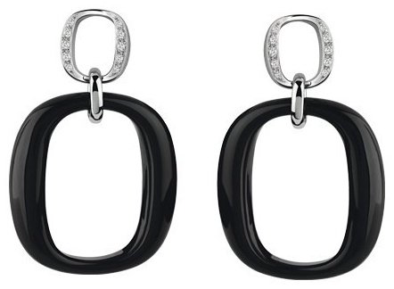 Серьги Damiani 20054706 вес 5.699 г золото, бриллиант, оникс купить,1875000