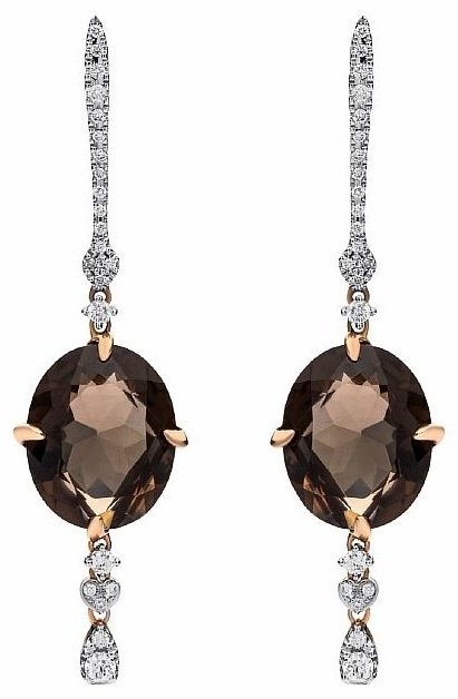 Серьги-цепочки Casato ORX-692QFBT вес 4.53 г золото, бриллиант, кварц купить,NaN