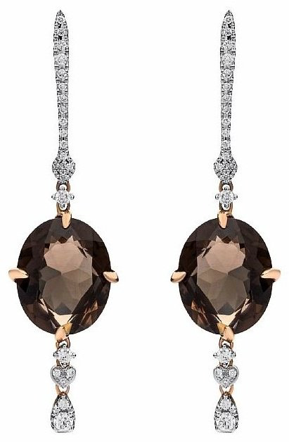 Серьги-цепочки Casato ORX-692QFBT вес 4.53 г золото, бриллиант, кварц купить,NaN