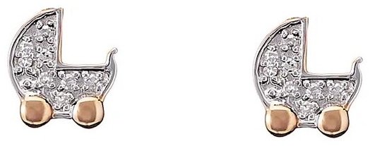 Пусеты Constella BB70453WWD4RT вес 0.81 г золото, бриллиант купить,NaN