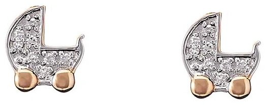 Пусеты Constella BB70453WWD4RT вес 0.81 г золото, бриллиант купить,NaN
