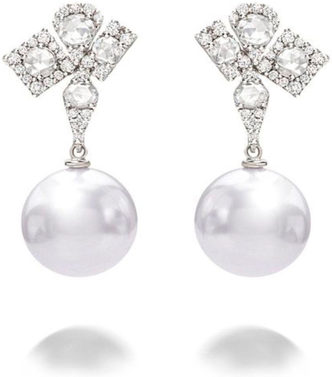 Серьги Utopia JMO5BB-101 вес 3.73 г золото, бриллиант, жемчуг купить,NaN