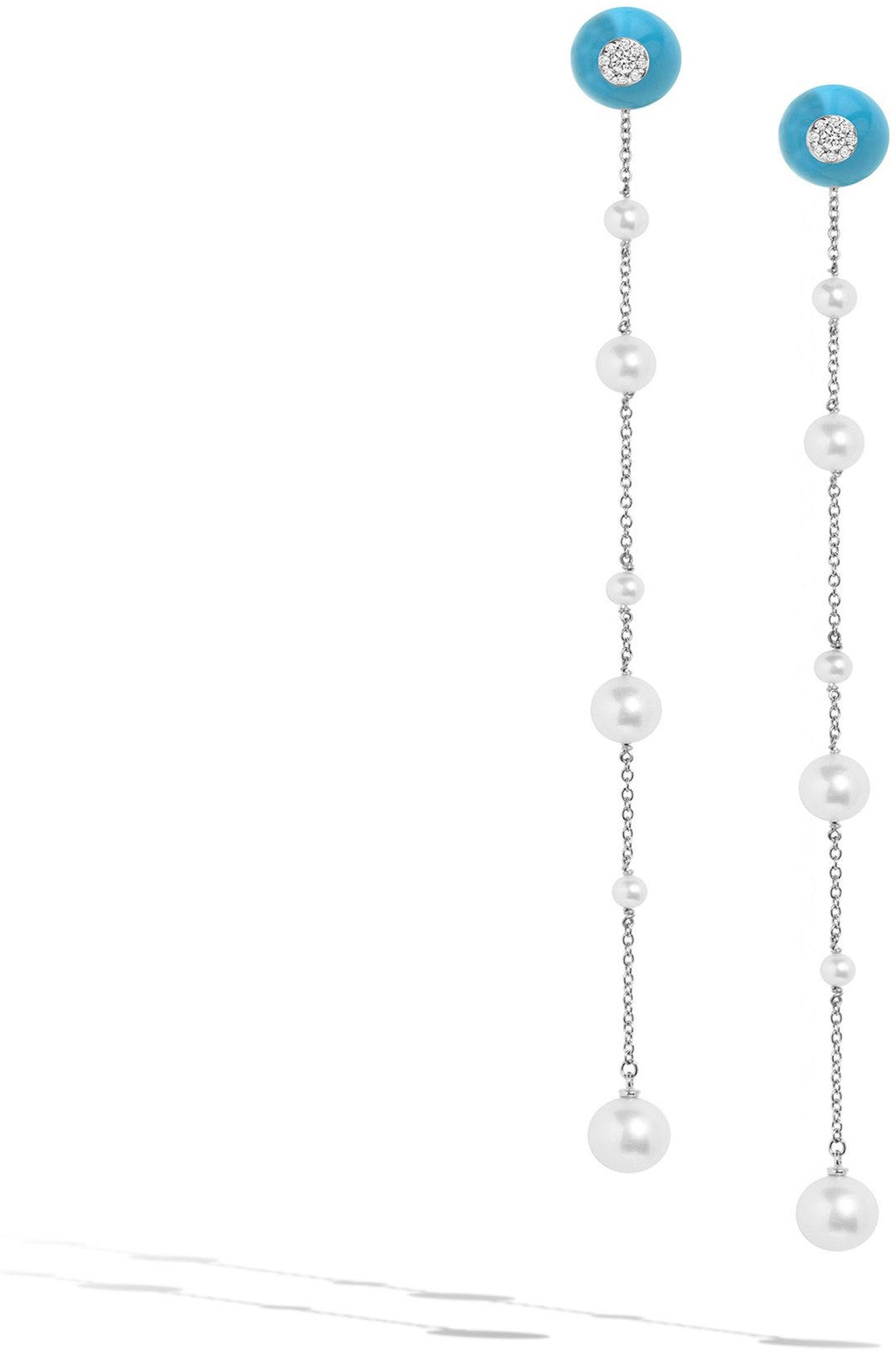 Серьги Utopia JSO5BBT-04 вес 3.95 г золото, бриллиант, бирюза, жемчуг