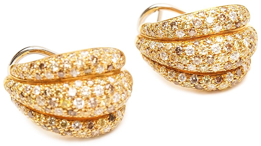 Пусеты Damiani 20076817 вес 13.6 г золото, бриллиант купить,NaN