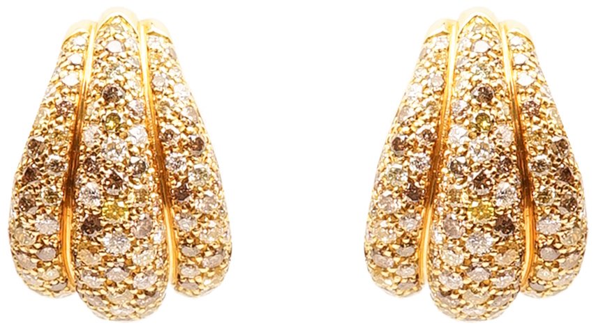 Пусеты Damiani 20076817 вес 13.6 г золото, бриллиант купить,NaN