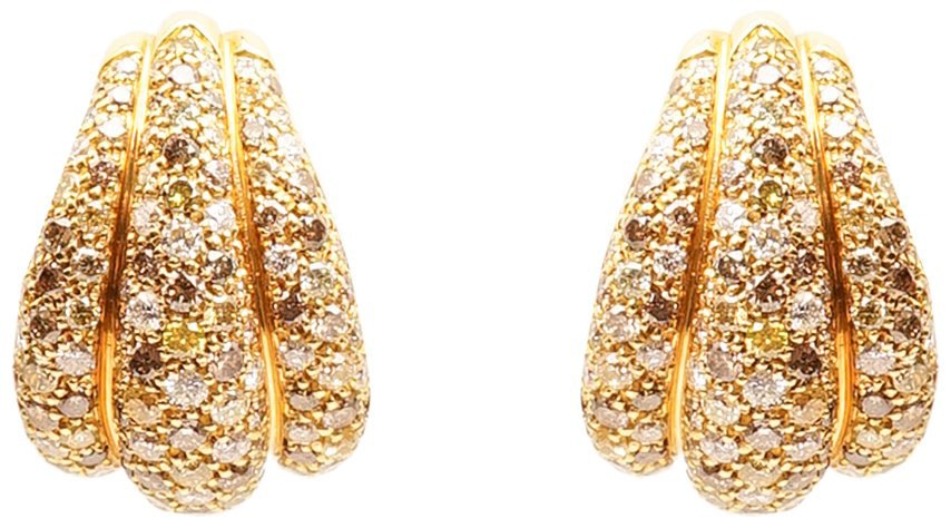 Пусеты Damiani 20076817 вес 13.6 г золото, бриллиант купить,NaN