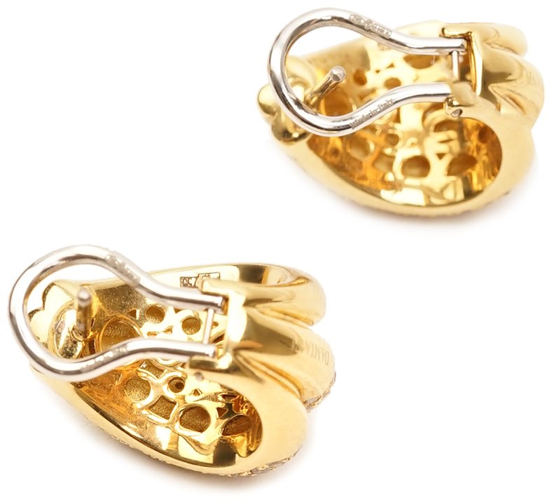 Пусеты Damiani 20076817 вес 13.6 г золото, бриллиант купить,NaN