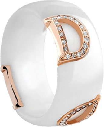 Кольцо Damiani 20082203 размер 16.5 вес 2.5 г золото, керамика, бриллиант купить,NaN