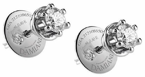 Пусеты Damiani 81087405 вес 3.05 г золото, бриллиант купить,NaN