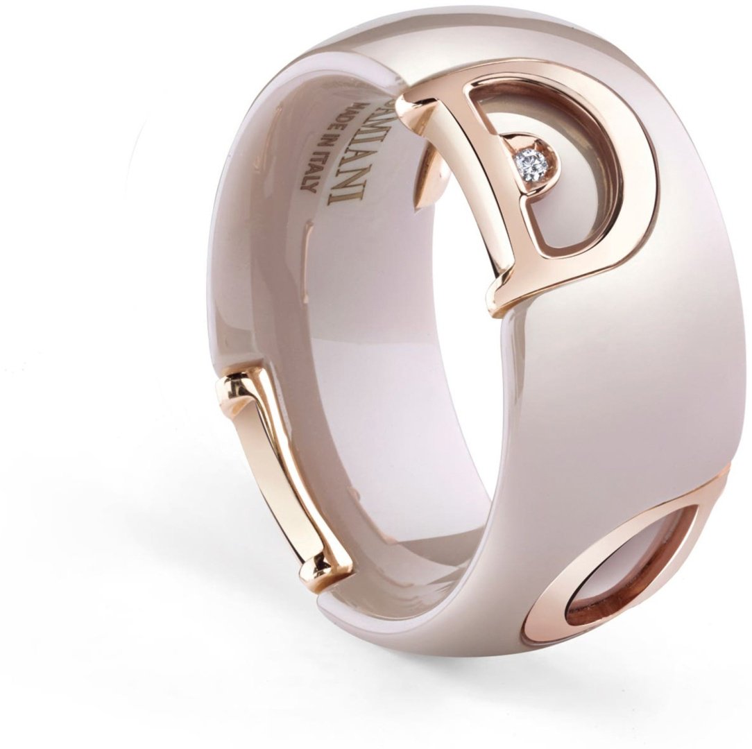 Кольцо Damiani 20082225 размер 17.4 вес 2.4 г золото, керамика, бриллиант купить,NaN