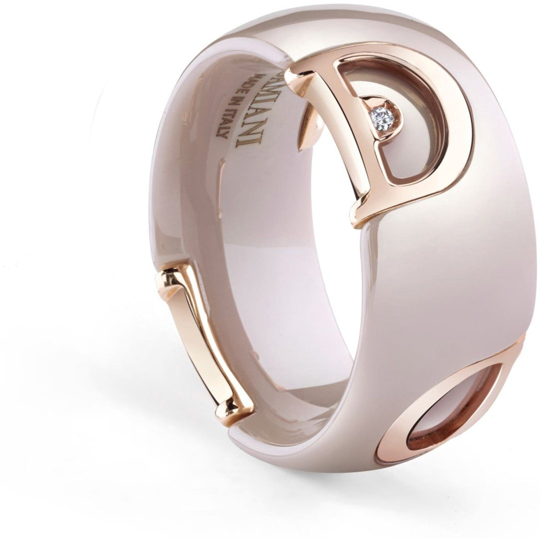 Кольцо Damiani 20082225 размер 17.4 вес 2.4 г золото, керамика, бриллиант купить,NaN