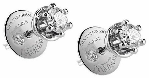 Пусеты Damiani 81087409 вес 3.15 г золото, бриллиант купить,5292000