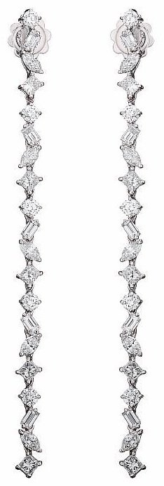 Серьги-цепочки Damiani 81088554 вес 6.16 г золото, бриллиант