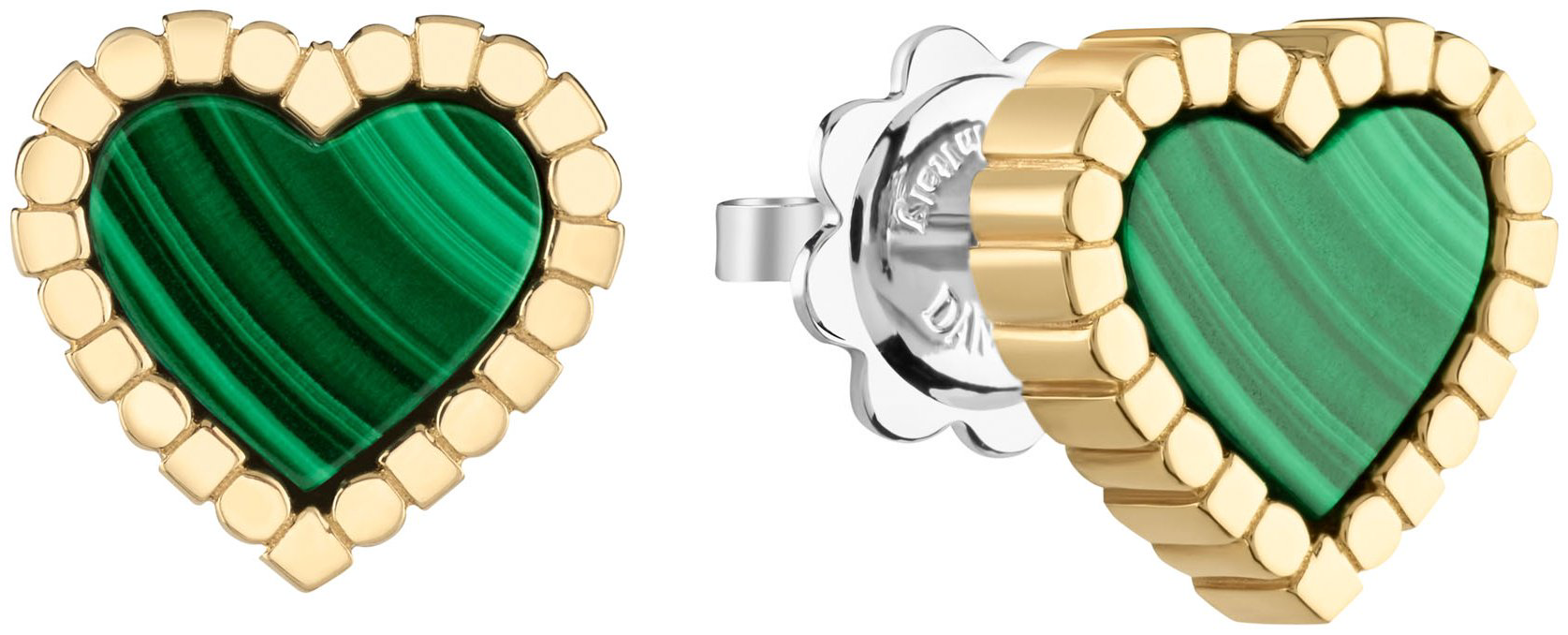 Пусеты Damiani 20109042 вес 4.15 г золото, малахит купить,1660000
