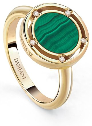 Кольцо Damiani 20084412 размер 16.8 вес 5.05 г золото, бриллиант, малахит купить,1390000