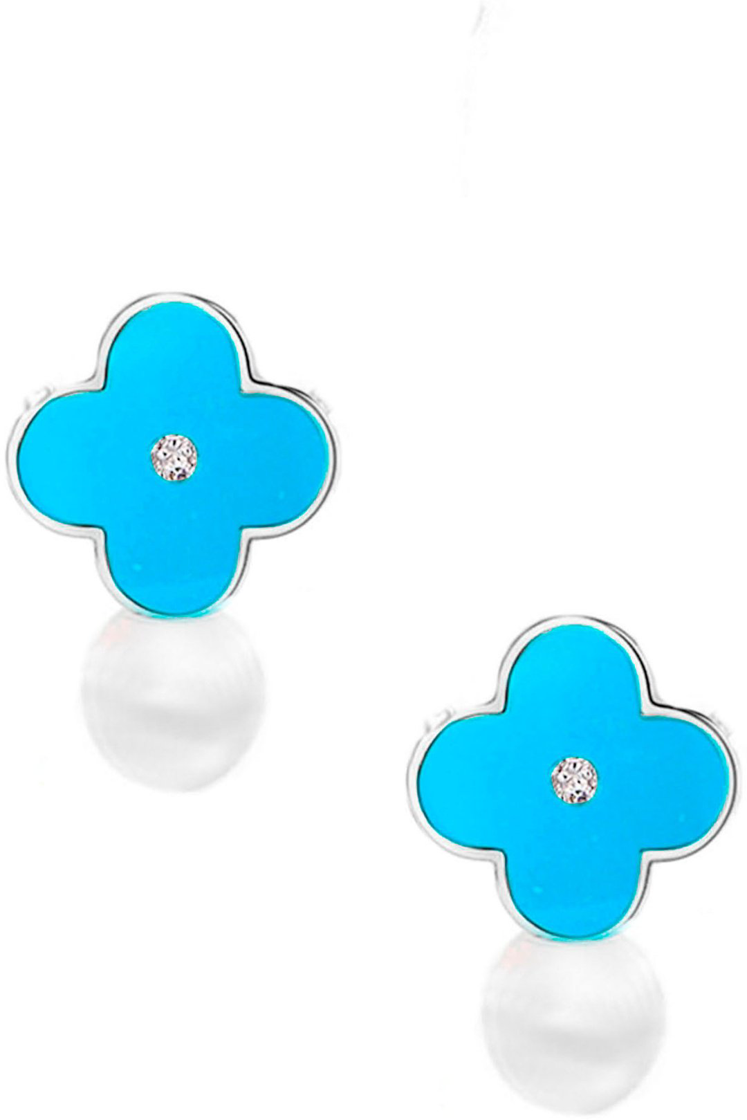 Серьги Constella BB76679WWP4WT вес 0.82 г золото, бриллиант, жемчуг, эмаль купить,NaN