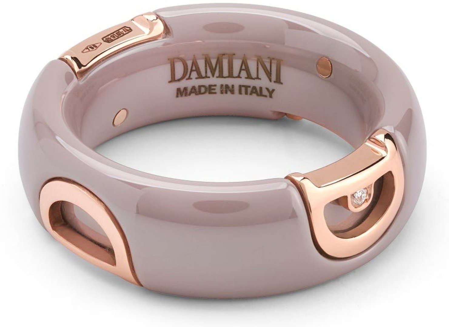 Кольцо Damiani 20087263 размер 18 вес 1.6 г золото, бриллиант, керамика купить,NaN