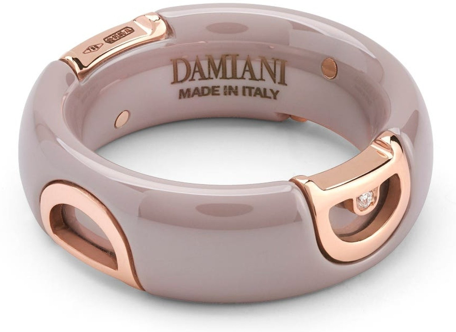 Кольцо Damiani 20087263 размер 18 вес 1.6 г золото, бриллиант, керамика купить,NaN