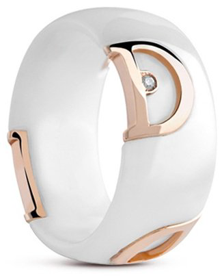 Кольцо Damiani 20082186 размер 18 вес 2.4 г золото, керамика, бриллиант купить,NaN