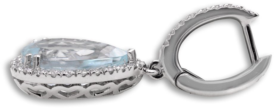 Серьги Crivelli 372-3573-MOD вес 5.1 г золото, бриллиант, аквамарин купить,NaN