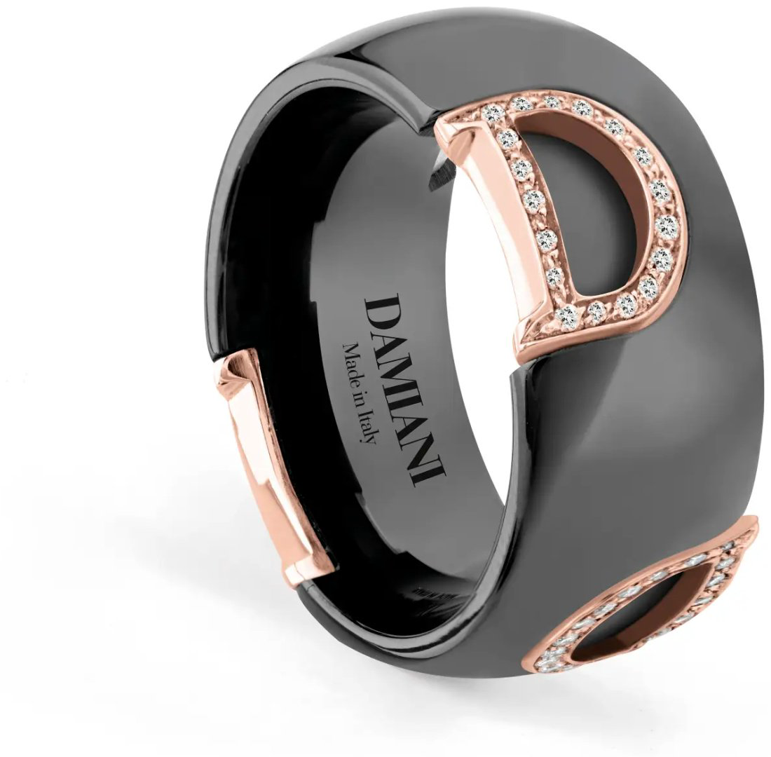 Кольцо Damiani 20100288 размер 18.8 вес 2.5 г золото, бриллиант, керамика купить,NaN