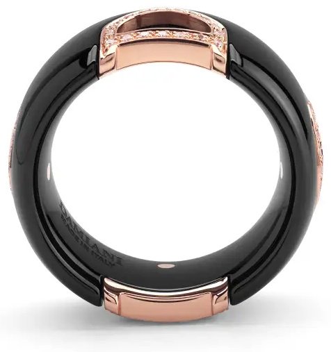 Кольцо Damiani 20100288 размер 18.8 вес 2.5 г золото, бриллиант, керамика