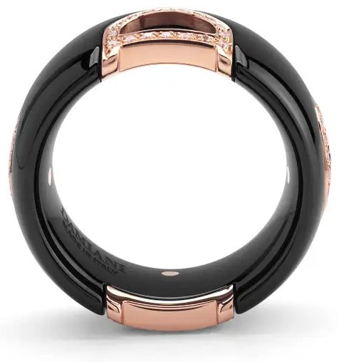 Кольцо Damiani 20100288 размер 18.8 вес 2.5 г золото, бриллиант, керамика купить,NaN