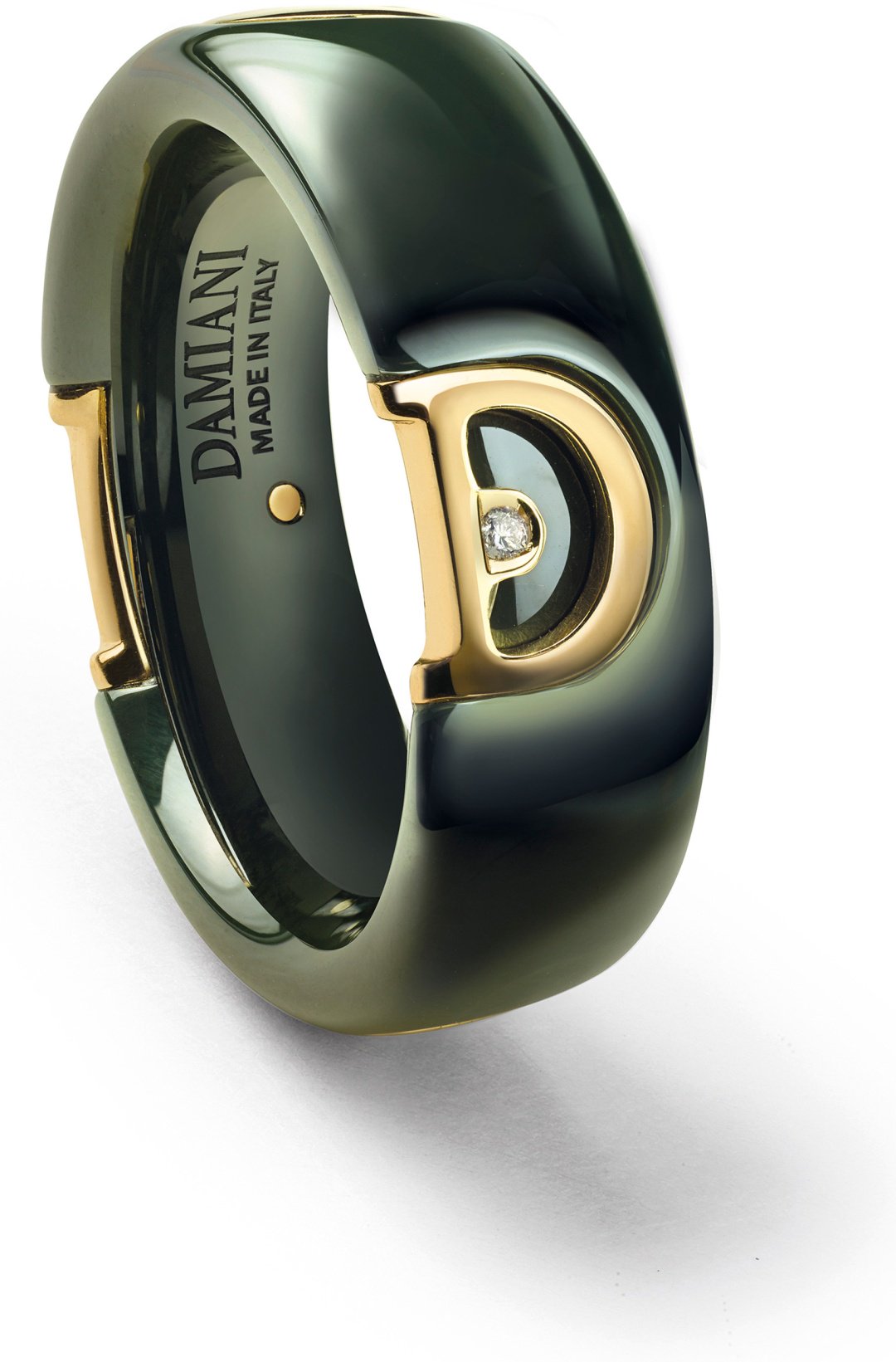 Кольцо Damiani 20094019 размер 19.5 вес 1.7 г золото, бриллиант, керамика купить,NaN